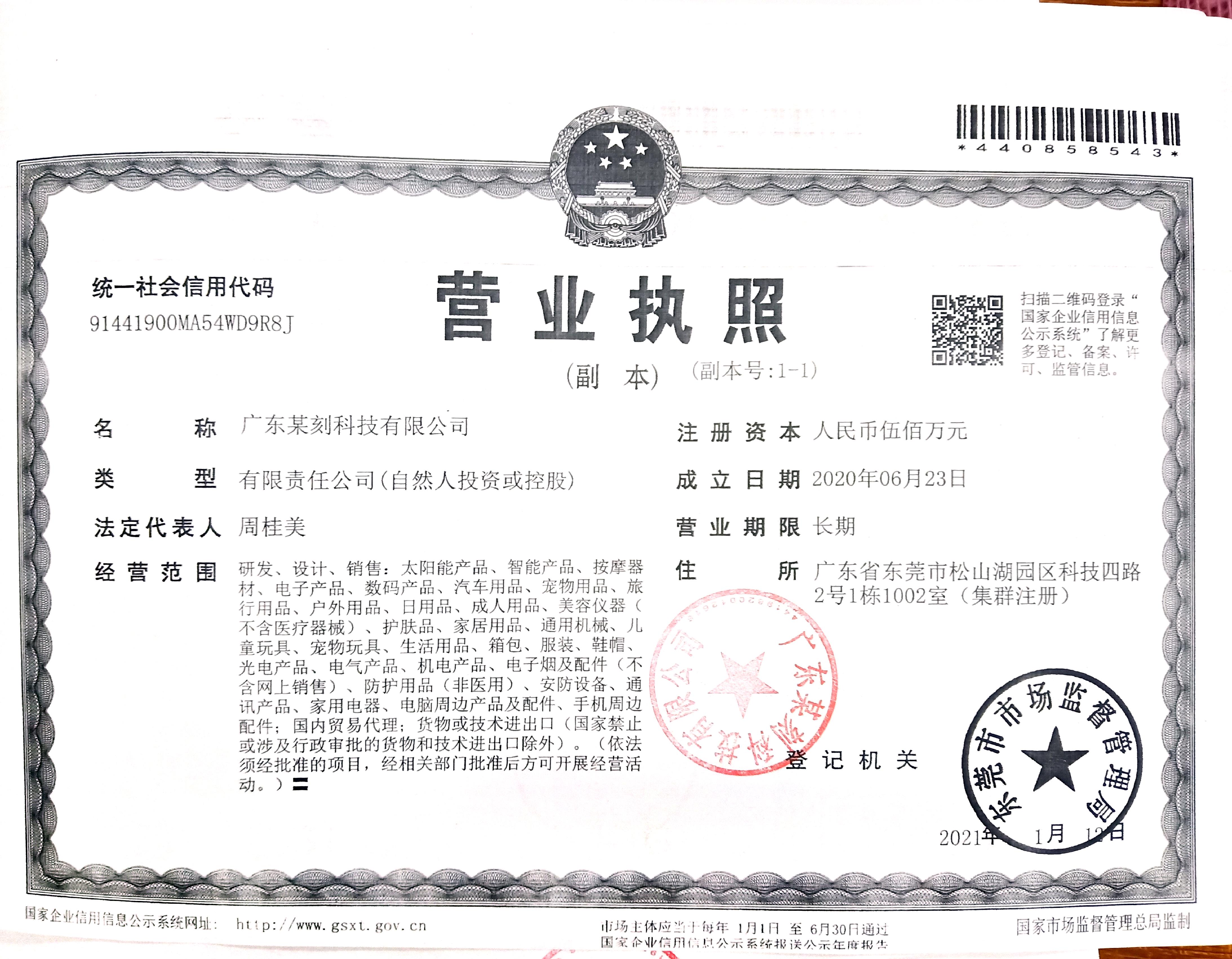 广东某刻科技有限公司