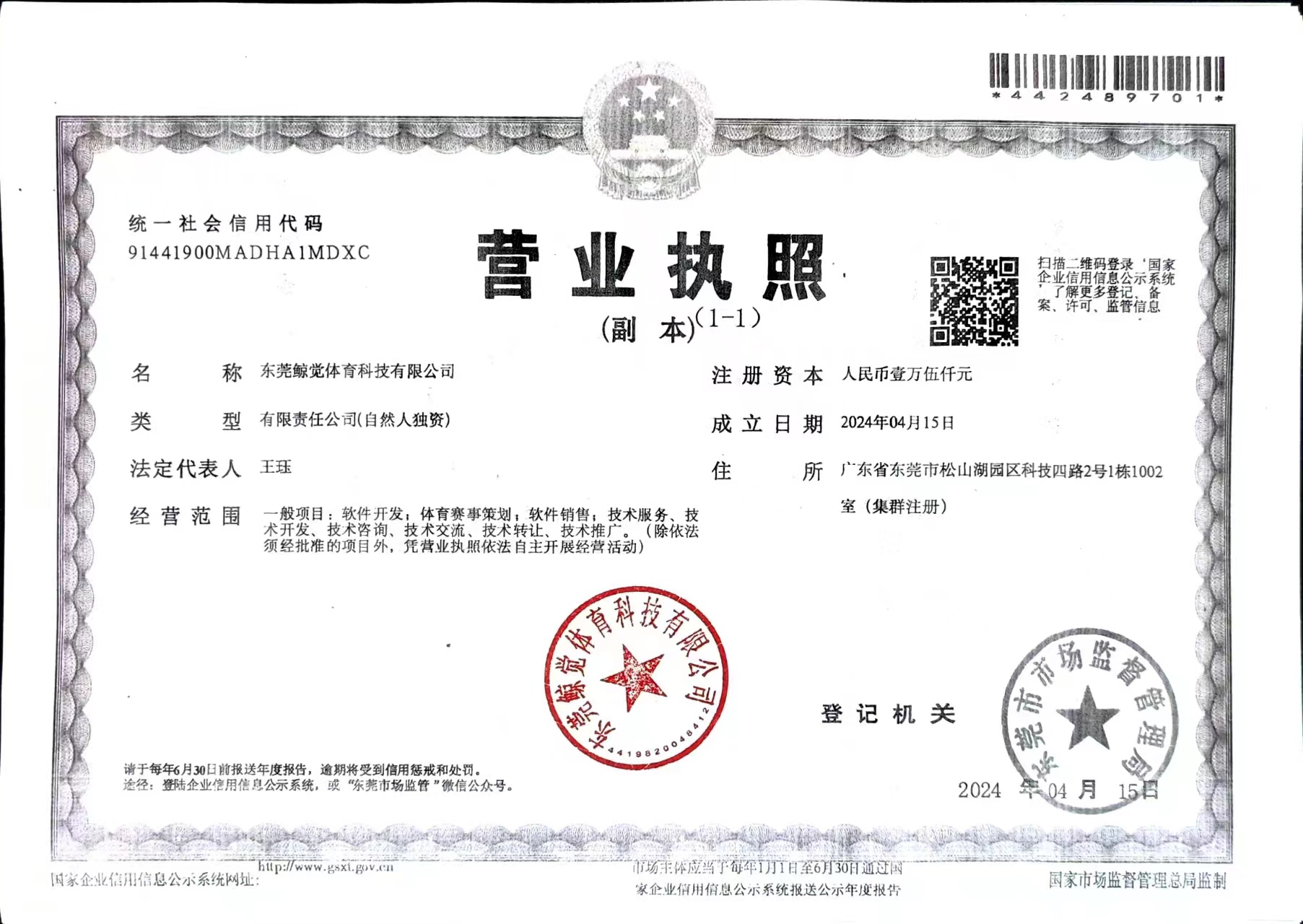 东莞鲸觉体育科技有限公司