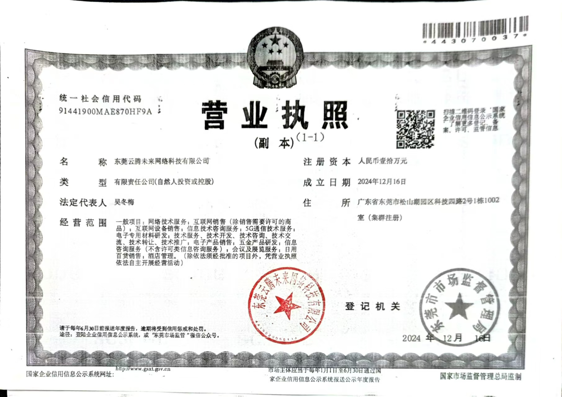 东莞云腾未来网络科技有限公司
